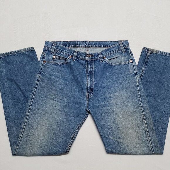 VINTAGE 1996 Levi's 505 Orange Tab Relaxed Fit Tapered Leg Distressed Mom Jeans - Picture 5 of 12